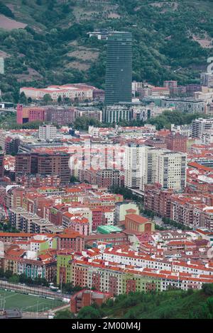 Vista sulla città da Bilbao, Paesi Baschi, spagna, destinazioni di viaggio Foto Stock