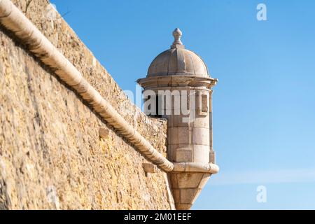 Fortaleza da Ponta da Bandeira fortezza a Praia da Batata a Lagos, Algarve, Portogallo. Foto Stock