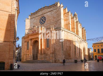 Cattedrale Basilica di Ciutadella de Menorca, Minorca, Isole Baleari, Spagna. Foto Stock