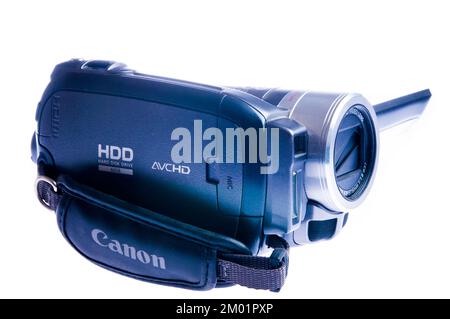 Videocamera digitale HD Canon, isolata Foto Stock