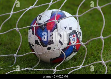 Un pallone da Puma EFL durante la partita del Campionato Sky Bet tra Sunderland e Millwall allo Stadio di Light, Sunderland, sabato 3rd dicembre 2022. (Credit: Michael driver | MI News) Credit: MI News & Sport /Alamy Live News Foto Stock