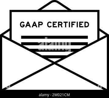 Busta e lettera con la parola GAAP (abbreviazione dei principi contabili generalmente accettati) certificata come titolo Illustrazione Vettoriale