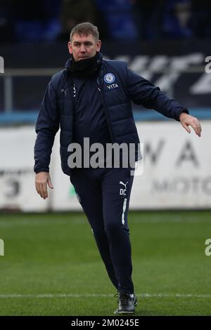 Hartlepool, Regno Unito. 3rd dicembre 2022Stockport il direttore della contea Dave Challinor durante la partita della Sky Bet League 2 tra Hartlepool United e Stockport County a Victoria Park, Hartlepool, sabato 3rd dicembre 2022. (Credit: Marco Fletcher | NOTIZIE MI) Credit: NOTIZIE MI & Sport /Alamy Live News Foto Stock