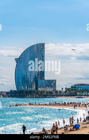 Eclipse SkyBar, W Hotel Barcellona, Porto e Spiaggia di Barcellona, Catalogna, Spagna, Europa Foto Stock