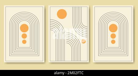 Poster ad arco in stile minimalista. Boho arredamento casa o Illustrazione Vettoriale