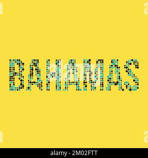 Bahamas Map Silhouette pixelated modello generativo illustrazione Illustrazione Vettoriale