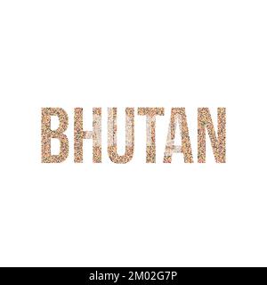 Bhutan Mappa Silhouette disegno generativo pixelato Illustrazione Vettoriale