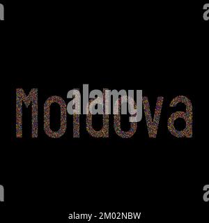 Moldavia Mappa Silhouette pixelated modello generativo illustrazione Illustrazione Vettoriale