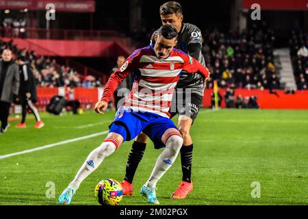 2 dicembre 2022: GRANADA, SPAGNA - 2 DICEMBRE: Jose Callejon di Granada CF controlla la palla durante la partita tra Granada CF e Deportivo Alaves di la Liga Smartbank il 2 dicembre 2022 a Nuevo Los Carmenes a Granada, Spagna. (Credit Image: © Samuel CarreÃ±o/PX Imagens via ZUMA Press Wire) Foto Stock