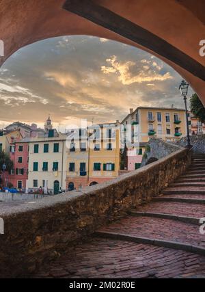 Scorcio di un percorso a Bogliasco, vicino Genova, Ligury, Italia Foto Stock