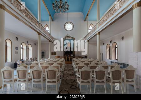 Interno della sinagoga a Batumi, Georgia, 30 novembre 2022 Foto Stock