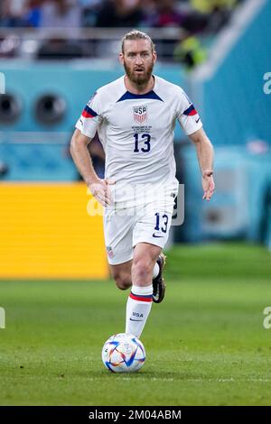 Al Rajjan, Qatar. 03rd Dec, 2022. Calcio: Coppa del mondo, Paesi Bassi - USA, finale, turno di 16, Stadio Internazionale di Chalifa, Tim Ream dagli Stati Uniti in azione. Credit: Tom Weller/dpa/Alamy Live News Foto Stock