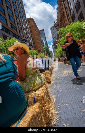 Syd, Aust, 02 dicembre 2022: La città di Sydney ha dato il via all'estate di oggi con il suo tempo glorioso, con il suo 2nd° evento ANNUALE APERTO PER PRANZO nel chiuso di George St Foto Stock