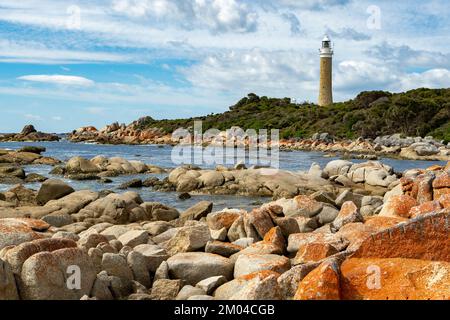 Faro di Eddystone Point, Mount William NP, Tasmania, Australia Foto Stock