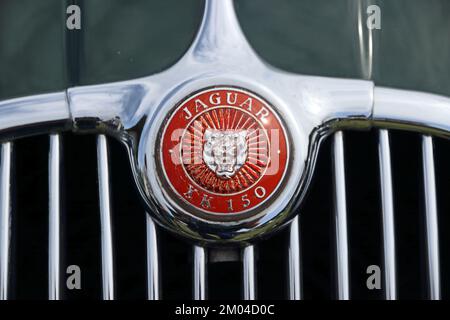 Logo Jaguar XK150 sportscar Foto Stock