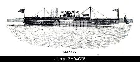 Albany dall'articolo battelli a vapore del fiume Hudson di Samuel Wara-Stanton. Dal Engineering Magazine DEDICATO AL PROGRESSO INDUSTRIALE Volume VIII Ottobre - Marzo 1895 NEW YORK The Engineering Magazine Co Foto Stock