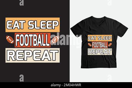 mangiare sonno calcio ripetizione divertente gioco di t-shirt personalizzato amante del calcio Illustrazione Vettoriale