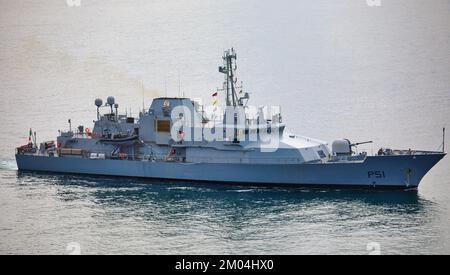 Le Roisin P 51 Irish Naval service pesca protezione, ricerca e salvataggio offshore pattuglia barca, Baltimora, County Cork, Irlanda Foto Stock