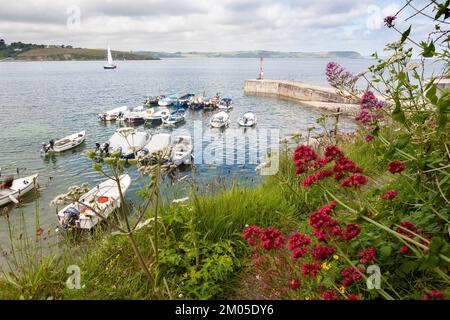 Il piccolo porto di Portscatho, Gerrans Bay, Roseland Peninsula, Cornovaglia, Regno Unito Foto Stock