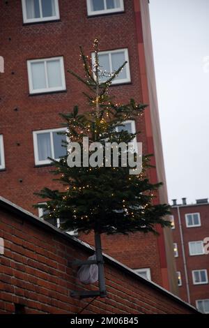 Kastrup/Copenhagen /Denmmark/04 Dicembre 2022/.l'albero di Natale è plce sul trattato di Alleen a Kastrup Copenhagen. (Foto: Francis Dean/Dean Pictures) Foto Stock