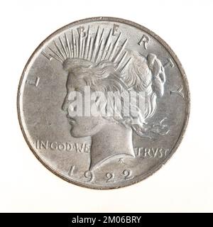 Peace Liberty Silver Dollar datato 1922 Foto Stock