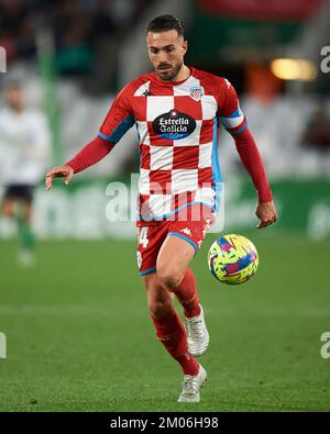 Xabi Torres di CD Lugo durante la partita della Liga Smartbank tra Real Racing Club e CD Lugo allo Stadio El Sardinero il 4 dicembre 2022, a Santander, Foto Stock