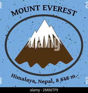 Monte ama Dablam montagna vettore illustrazione paesaggio montagne himalayas Illustrazione Vettoriale