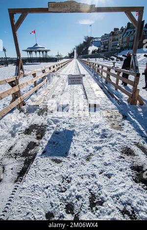 Scivolo per slittino su Dufferin Terrace a Quebec City Foto Stock