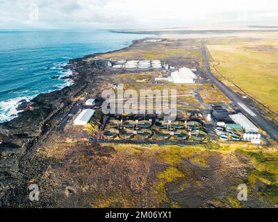 Impianto di trattamento delle acque reflue in Islanda Foto Stock