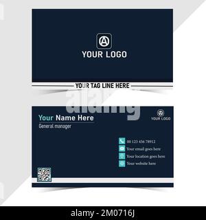 Modello di disegno di biglietto da visita fronte/retro moderno e creativo. Illustrazione Vettoriale