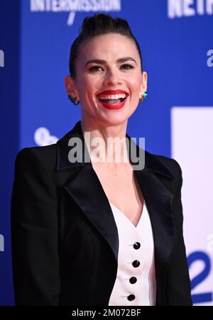 Londra, Regno Unito. 04th Dec, 2022. 4th dicembre 2022, Londra, Regno Unito. Hayley Atwell arriva al British Independent Film Awards 25th, Old Billingsgate, Londra. Credit: Doug Peters/Alamy Live News Foto Stock