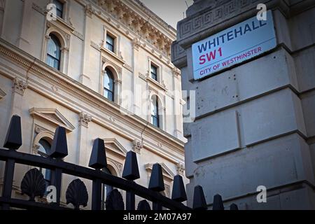 Cartello Whitehall SW1, Central London, England, UK, SW1 Foto Stock