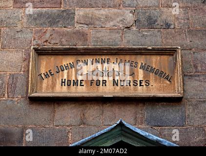 The John Gwynne James, casa commemorativa, per infermieri, 33 Bridge Street, Hereford, Herefordshire, Inghilterra, Regno Unito, HR4 9DG Foto Stock