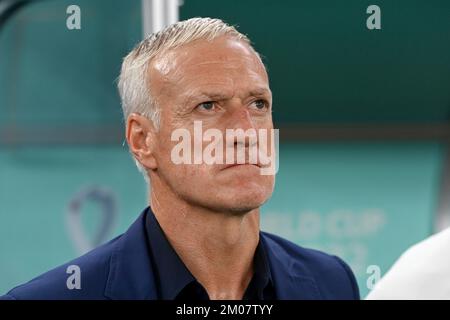 Doha, Katar. 04th Dec, 2022. Coach Didier DESCHAMPS (fra), immagine singola, motivo singolo tagliato, ritratto, ritratto, verticale. Turno di 16, turno di sedici, Game 52, France (fra) - Poland (POL) 3-1 il 12/04/2022, al Thumama Stadium. Coppa del mondo di Calcio 20122 in Qatar dal 20,11. - Dalle 18.12.2022 alle Credit: dpa/Alamy Live News Foto Stock