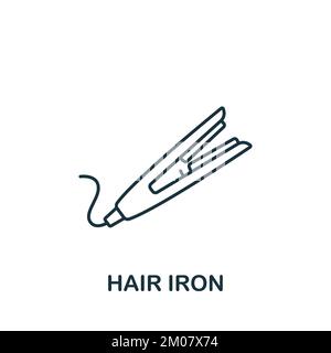 Icona ferro da stiro. Monocromatico semplice Barber Shop icona per modelli, web design e infografica Illustrazione Vettoriale