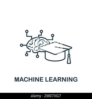 Icona apprendimento automatico. Icona monocromatica Simple Business Intelligence per modelli, web design e infografiche Illustrazione Vettoriale