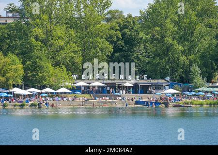 Strandbad, Weißer See, Weißensee, Pankow, Berlino, Germania Foto Stock