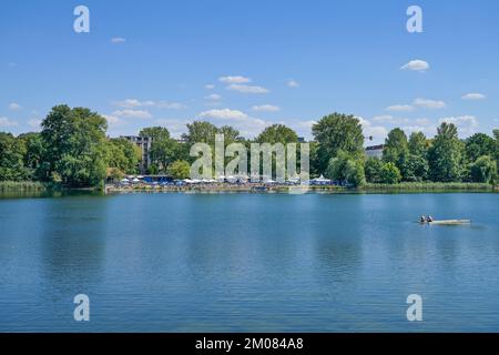 Strandbad, Weißer See, Weißensee, Pankow, Berlino, Germania Foto Stock