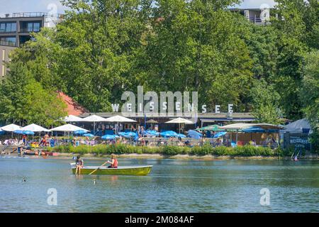 Strandbad, Weißer See, Weißensee, Pankow, Berlino, Germania Foto Stock
