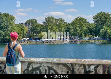 Strandbad, Weißer See, Weißensee, Pankow, Berlino, Germania Foto Stock
