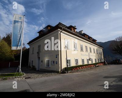 Casa di Mozart, luogo di nascita della madre di Mozart, Sankt Gilgen am Wolfgangsee, Salzkammergut, provincia di Salisburgo, Austria, Europa Foto Stock