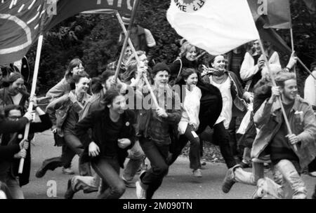 Più di 100, 000 persone hanno manifestato contro l'energia nucleare il 14.100.1979 a Bonn, Germania, Europa Foto Stock