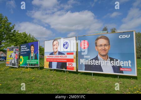 Wahlplakate Landtagswahl Schleswig-Holstein 2022, Deutschland Foto Stock