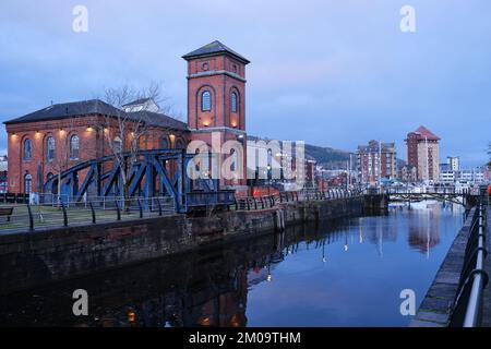 Il Pump House nel quartiere Marittimo, Swansea Foto Stock