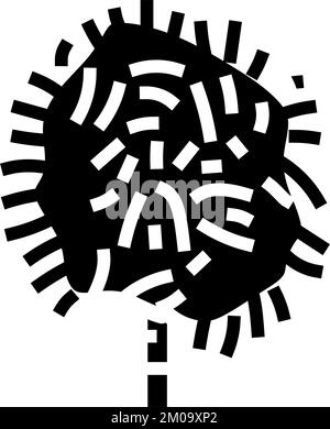 immagine vettoriale dell'icona glyph dell'albero del cavolo della palma Illustrazione Vettoriale