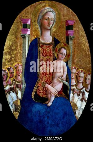 Madonna con Bambino e angeli di Stefano d'Antonio di Vanni (1405–1483) è stata una . 15th° secolo - Volterra Pinacoteca Italia, Foto Stock