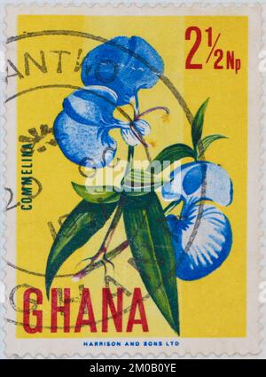 Foto di un francobollo dal Ghana Commelina Flower Definitives 1967-1969 serie 1967 Foto Stock