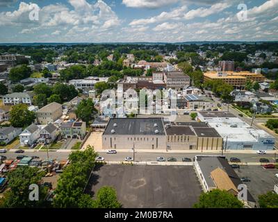 Una vista aerea della città di North Arlington, il quartiere nella contea di Bergen nel New Jersey in una giornata di sole Foto Stock