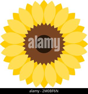 Isolato semplice icona di girasole. Immagine vettoriale. Illustrazione Vettoriale