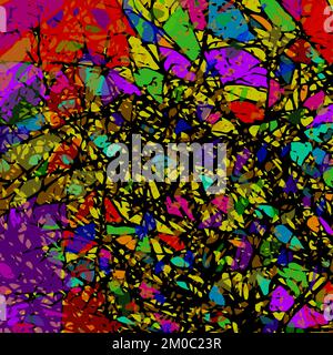 Astrazione mosaico linea rami albero. Illustrazione vettoriale Illustrazione Vettoriale